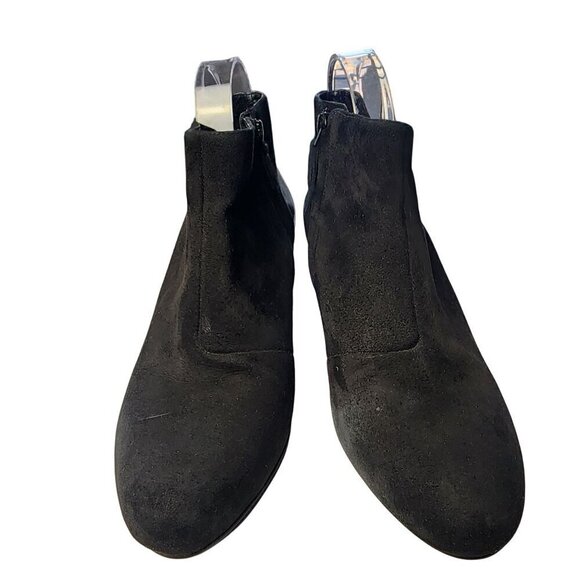 Cole Haan Genuine Suede & Leather Zip Ankle Boots Black Size 9 - Picture 2 of 15